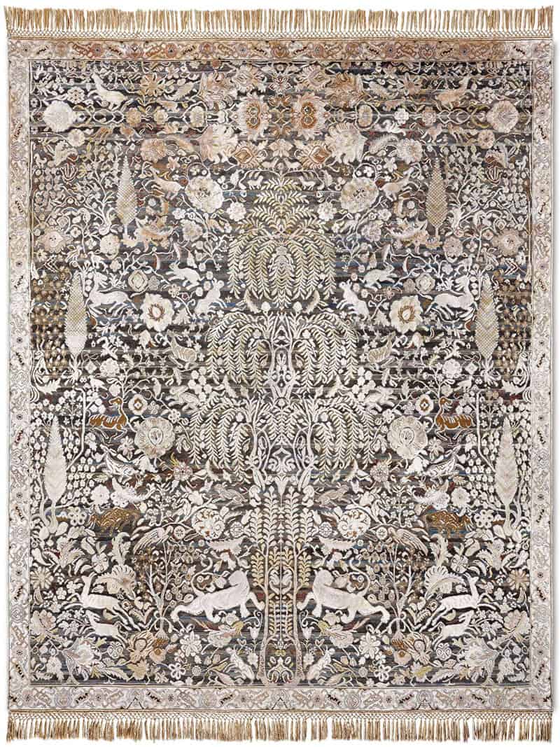 Gold / Grey Hand-Woven Rug