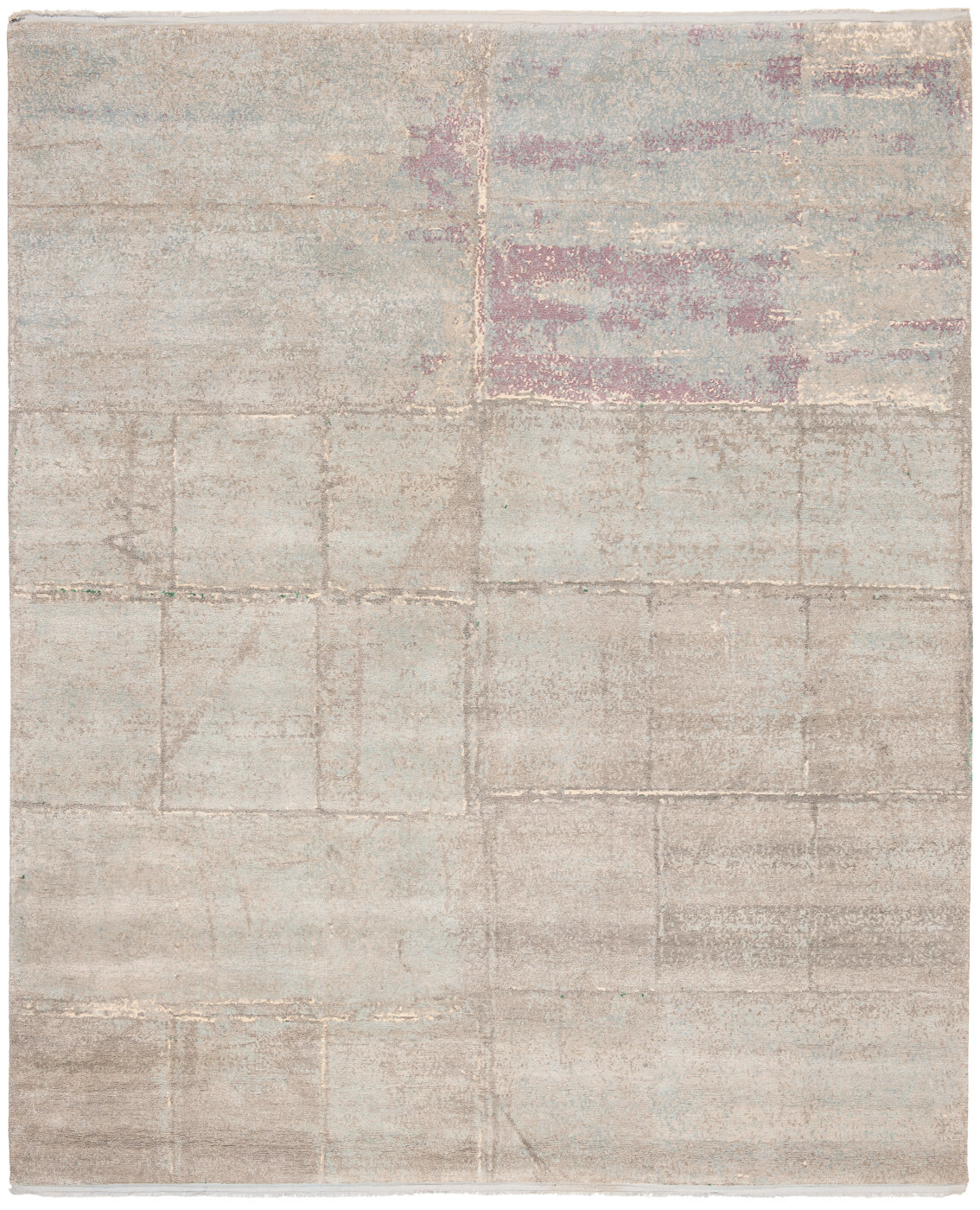 Hand-knotted Wool / Silk Silvergrey Rug