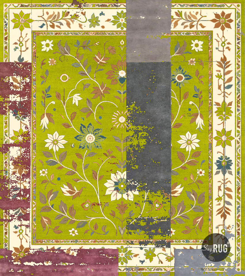 Chennai Green Geometry Designer Rug