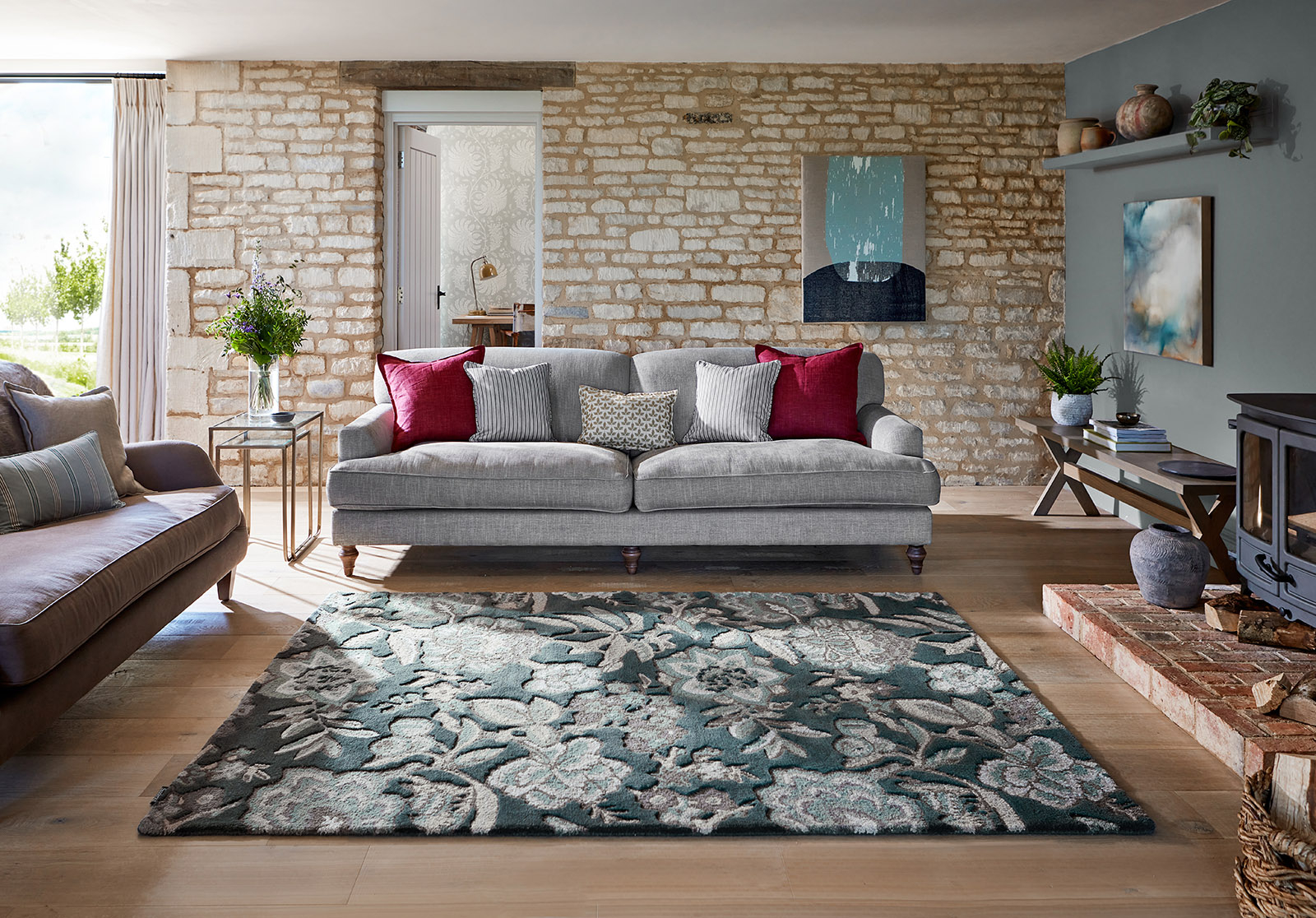 Indra Charcoal Hand-Tufted Wool Rug