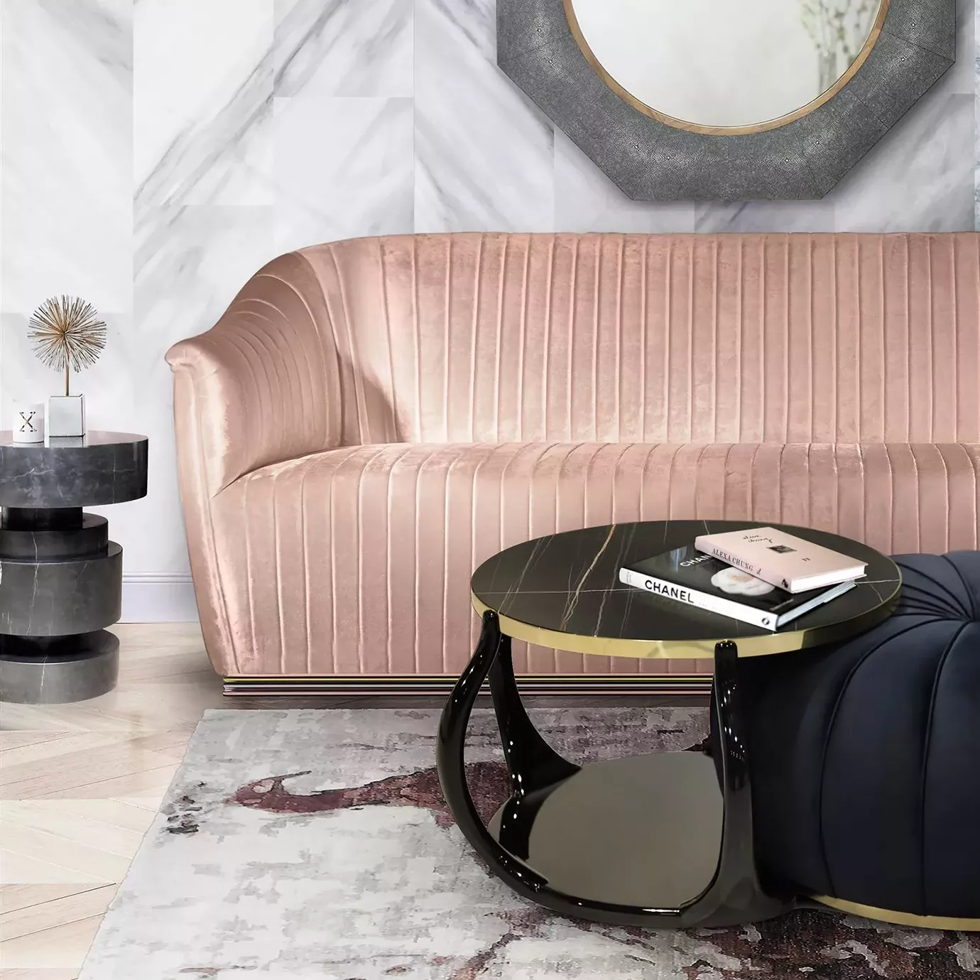 Enlace Sahara Noir Marble Coffee Table