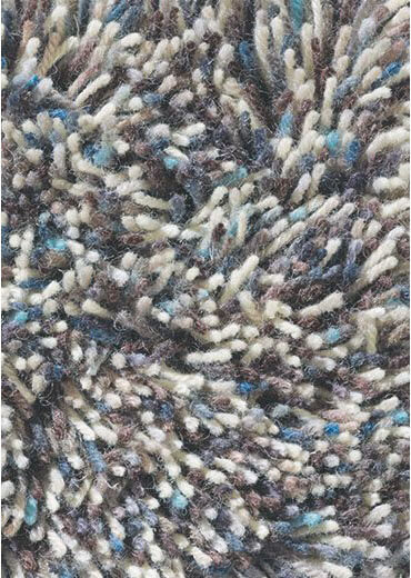 Tufted Shaggy Wool Blue / White Rug  ☞ Size: 160 x 230 cm
