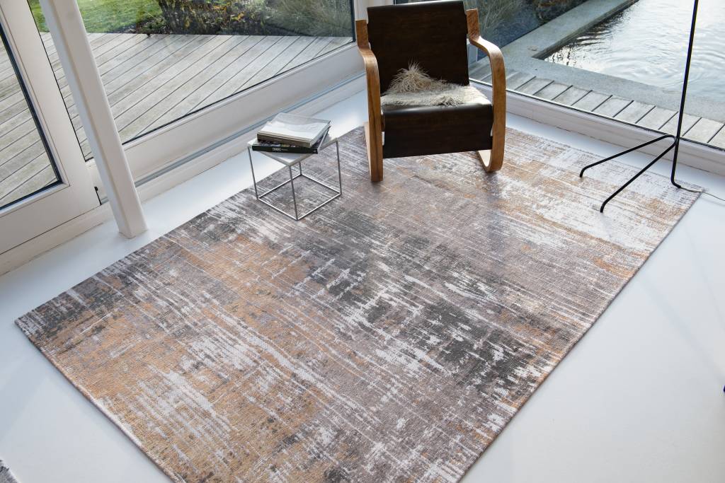 Abstract Grey / Brown Jacquard Rug