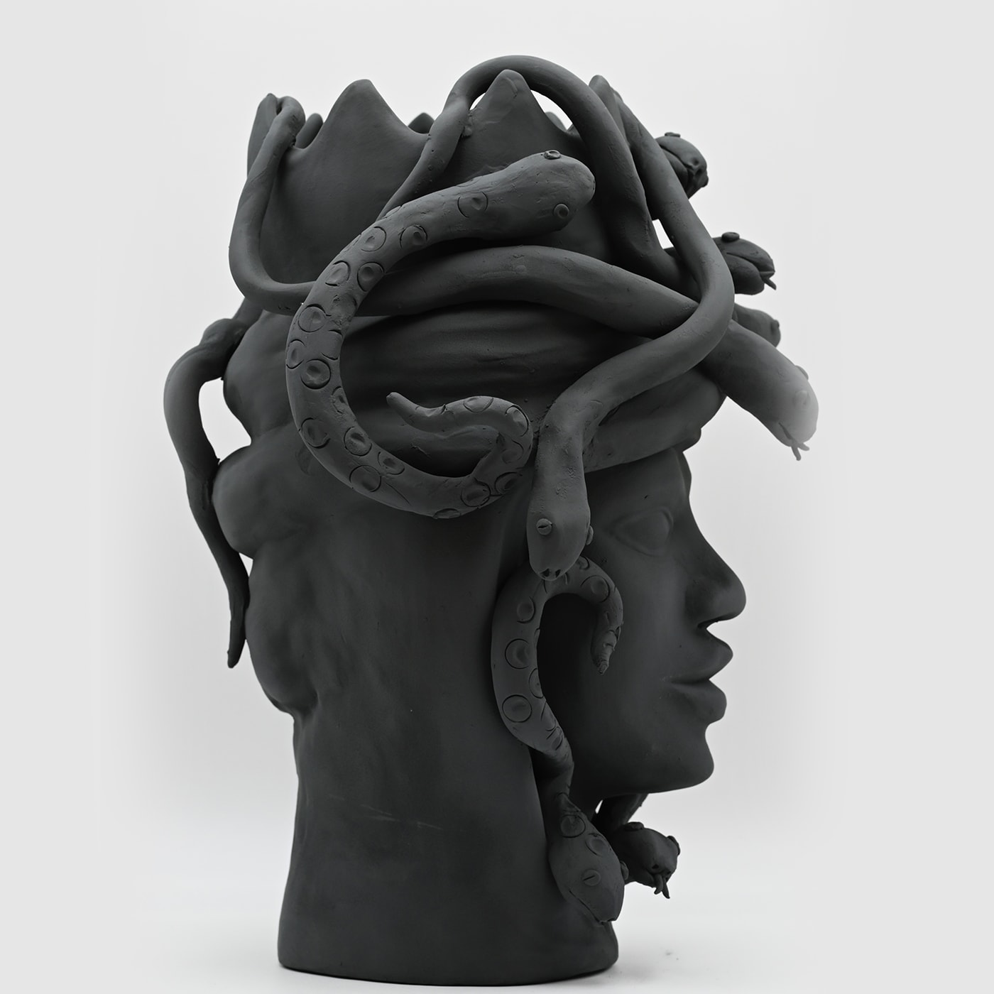 Moor's Head Dark Grey Handmade Sculpture