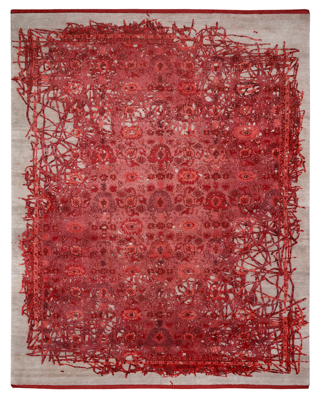 Bidjar Hand-knotted Red Rug