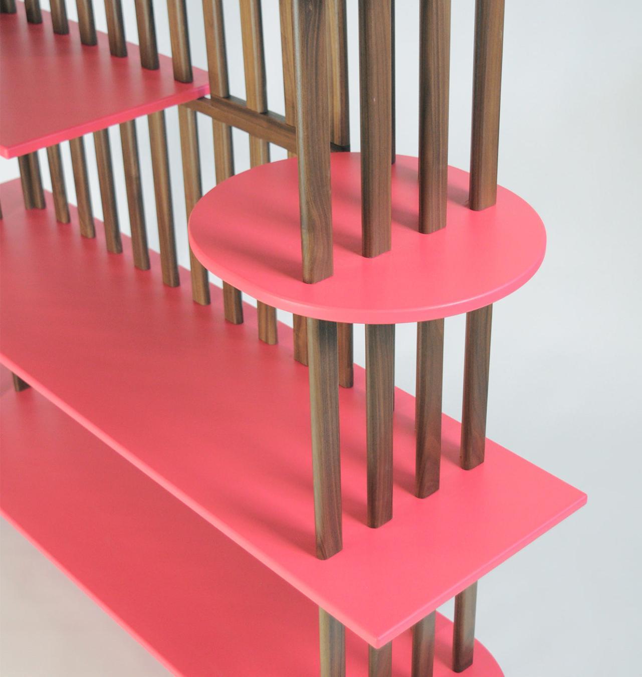 Pink Five-Tier Bookshelf