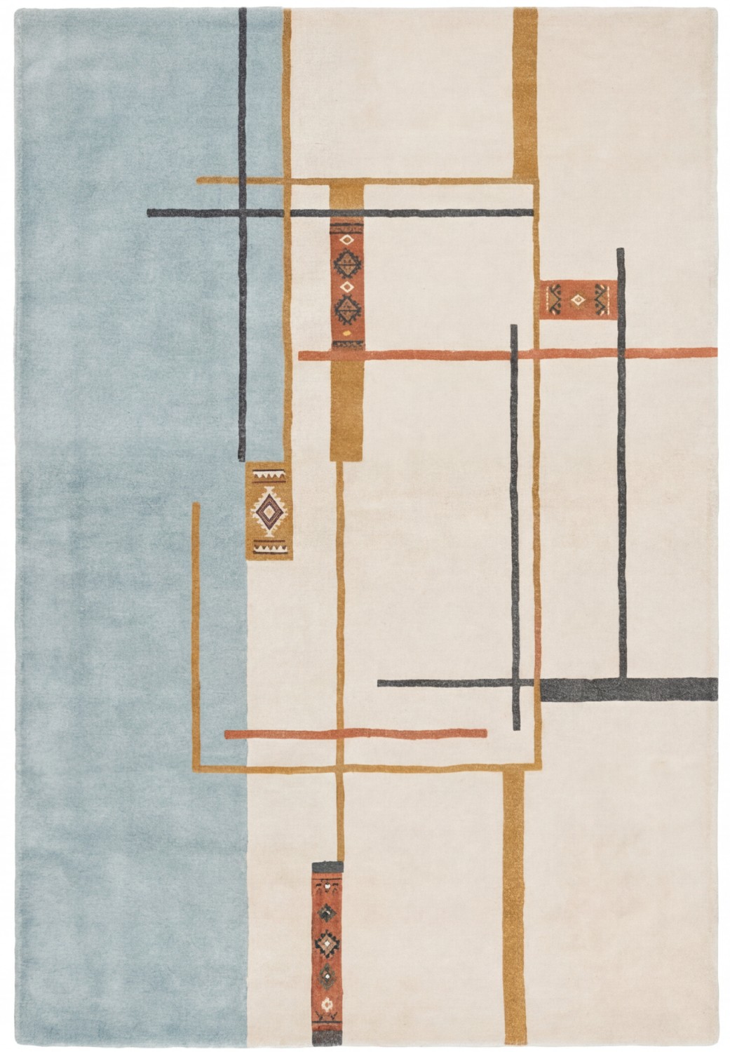Linear Atlas Neutral Handcrafted Rug