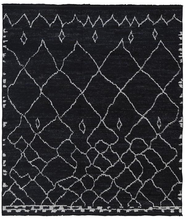 Berber Handwoven Black High Pile Rug