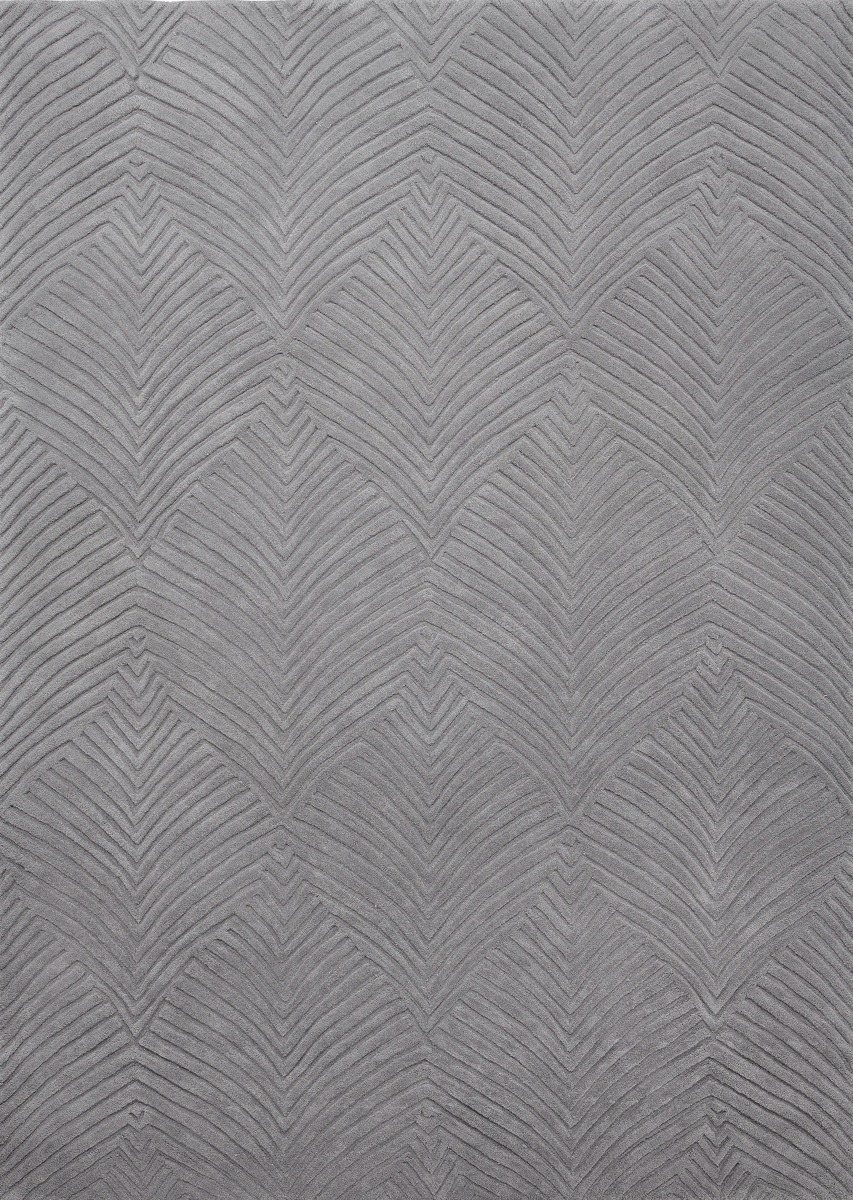 Grey Wool Embossed Rug