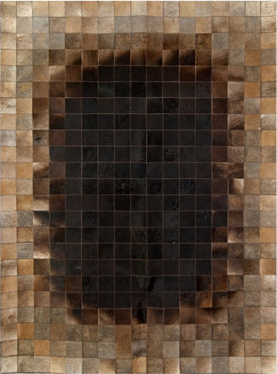 Mosaic Cowhide Brown Rug