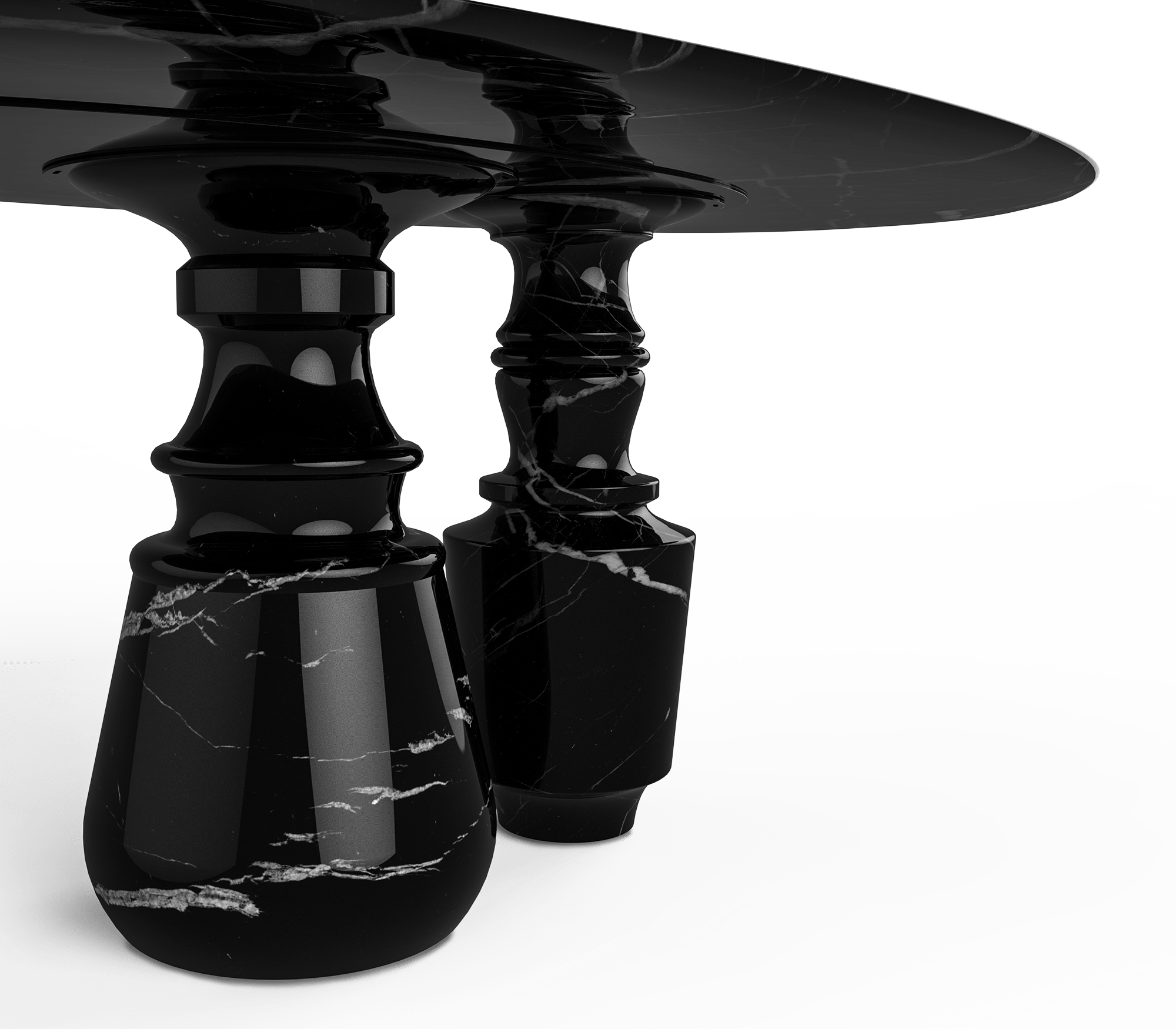 Obsidian Oval Nero Marquina Dining Table