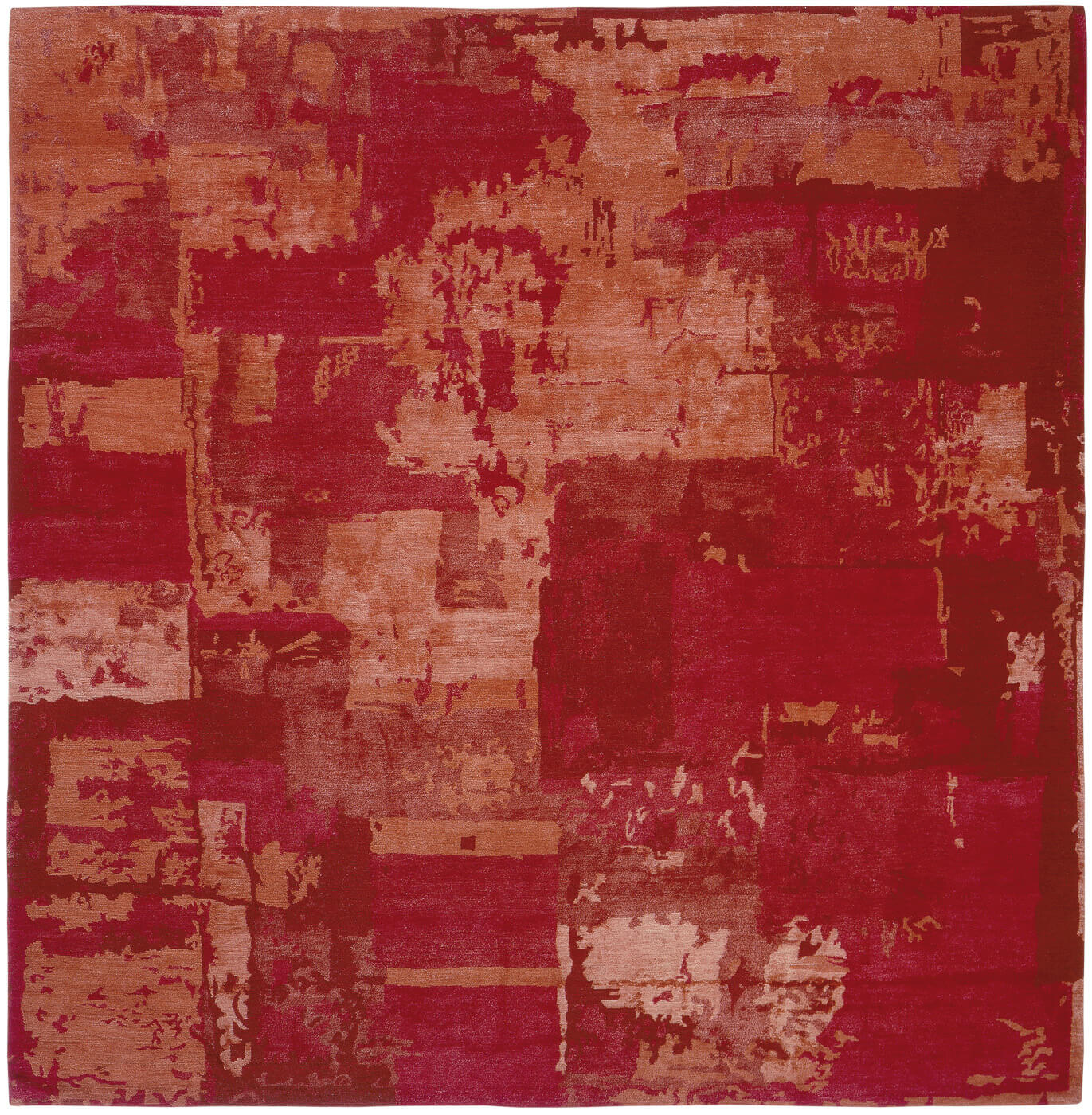 Boro Hand-knotted Red Rug