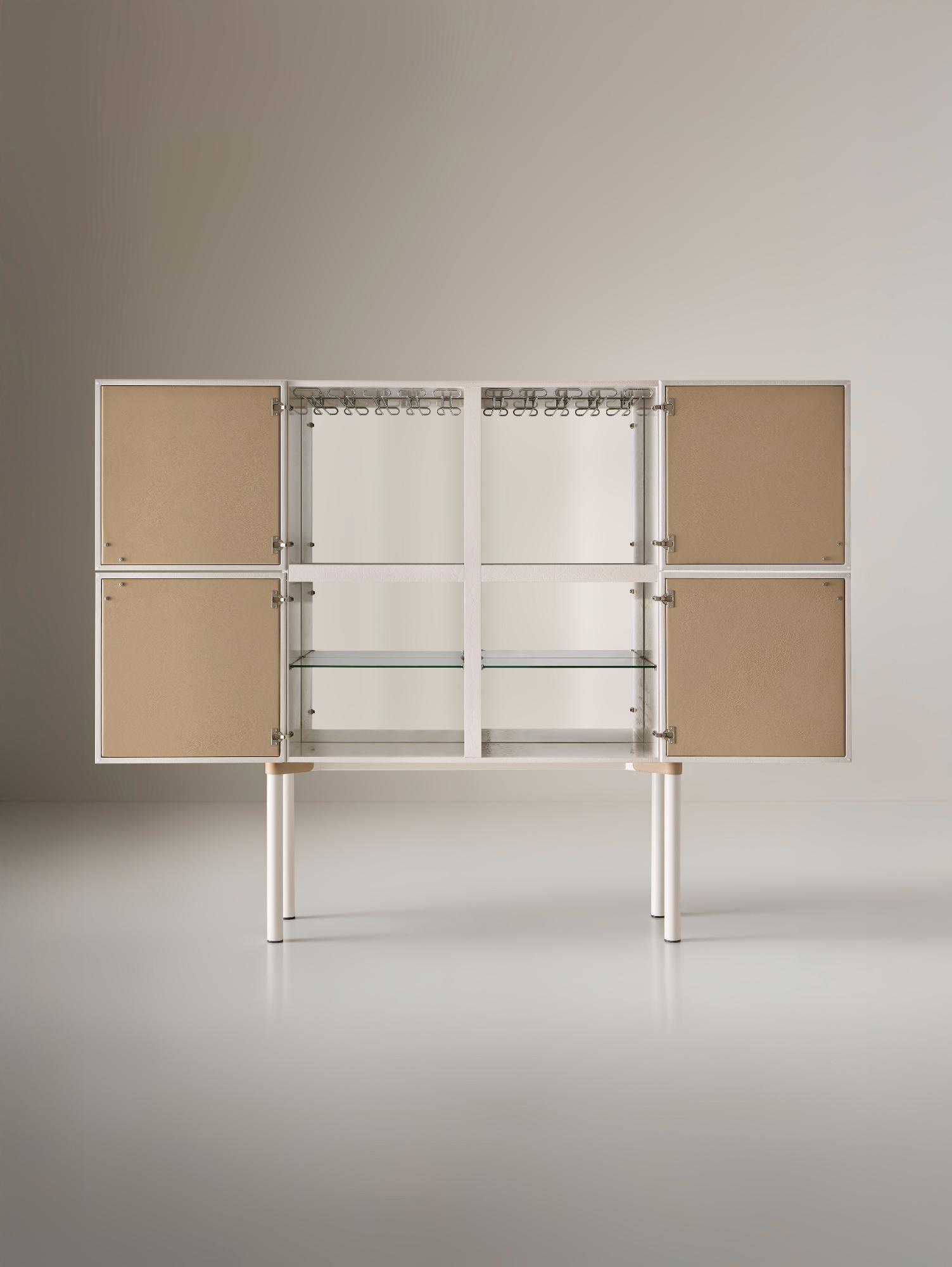 Alexandra Contemporary White Bar Cabinet