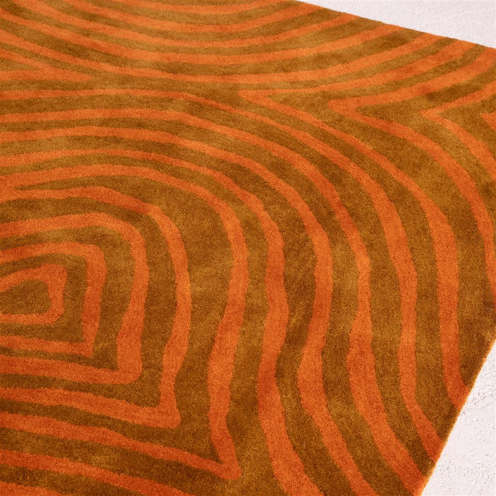 Groove Burnt Orange Rug ☞ Size: 5' 7" x 8' (170 x 240 cm)