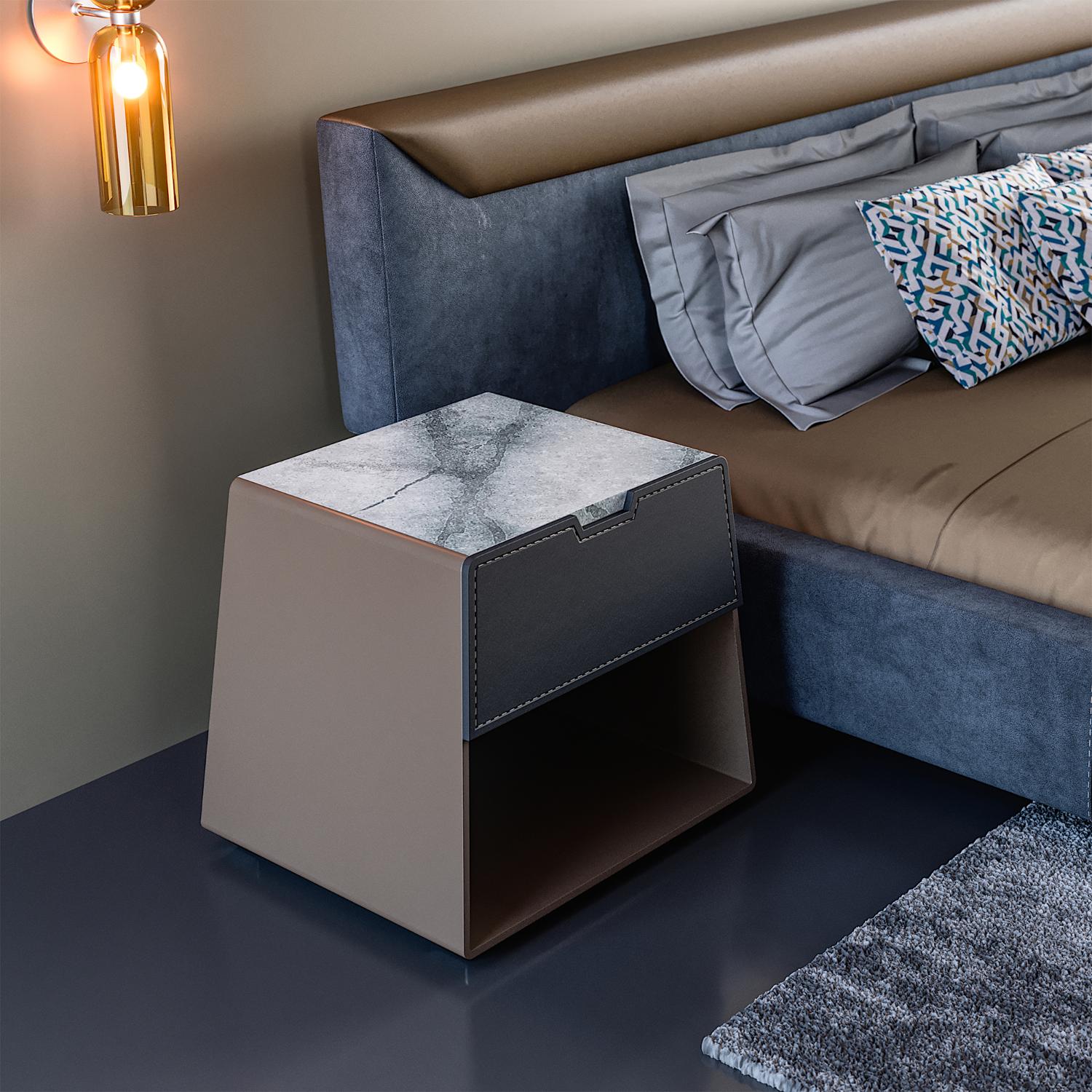 Mirzam Marble-Top Nightstand