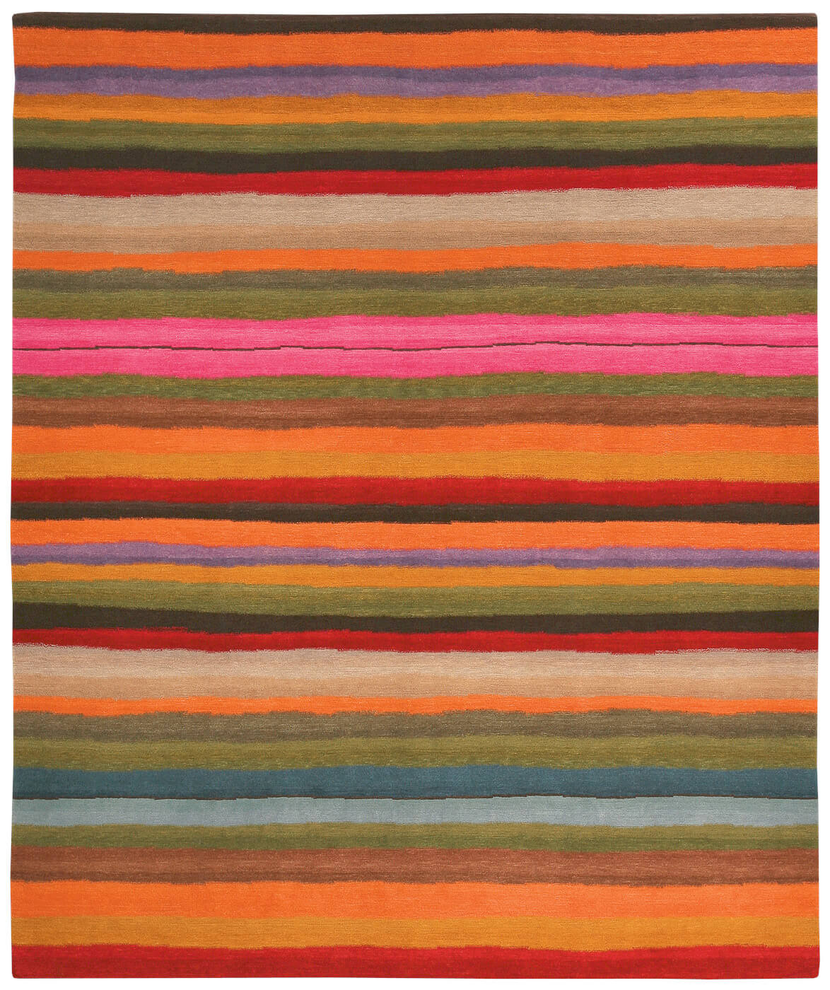Multiline Hand-Knotted Rug