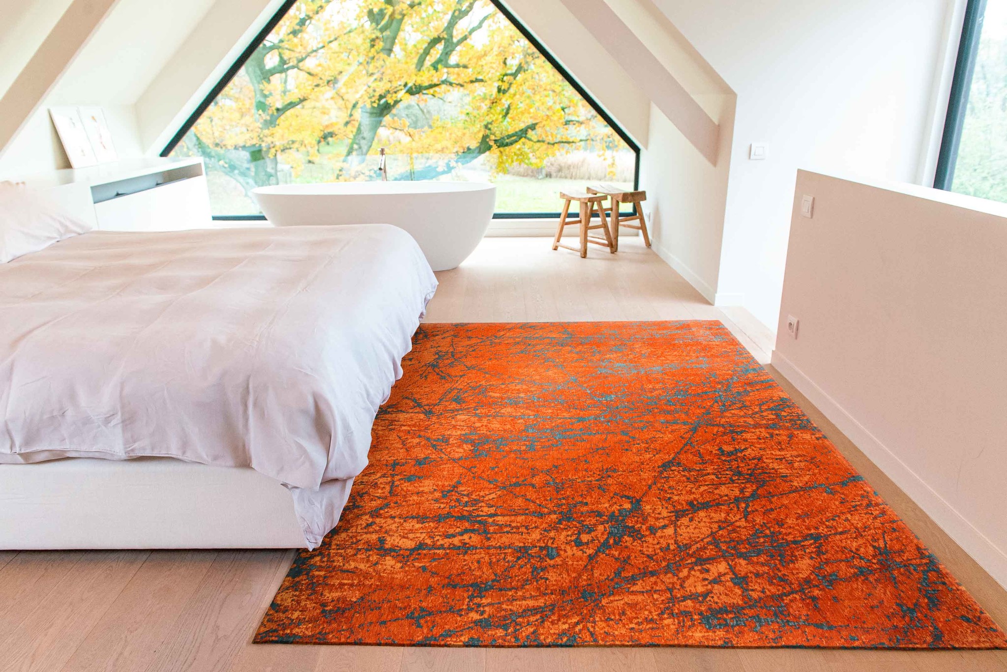 Art Orange Belgian Rug ☞ Size: 7' 7" x 11' (230 x 330 cm)