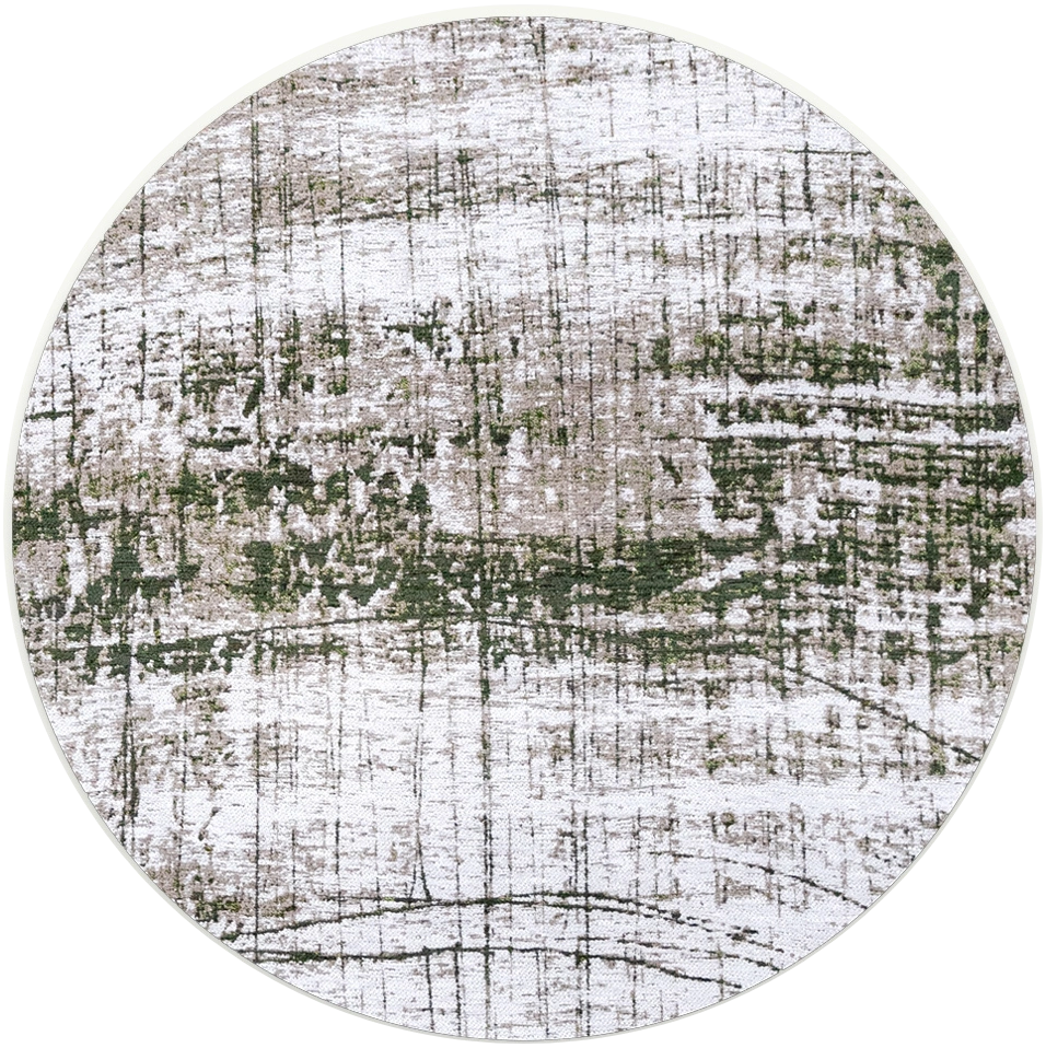 Central Green Round Rug