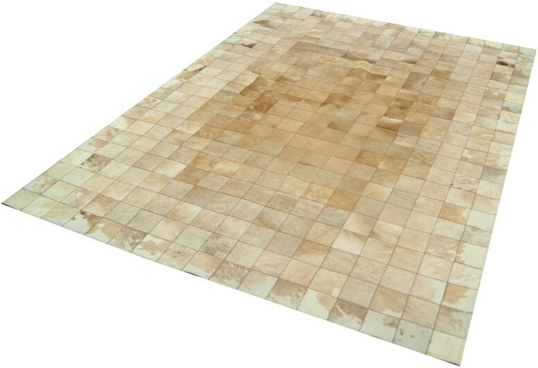 Mosaic Beige Cowhide Rug | Size: 4' 7