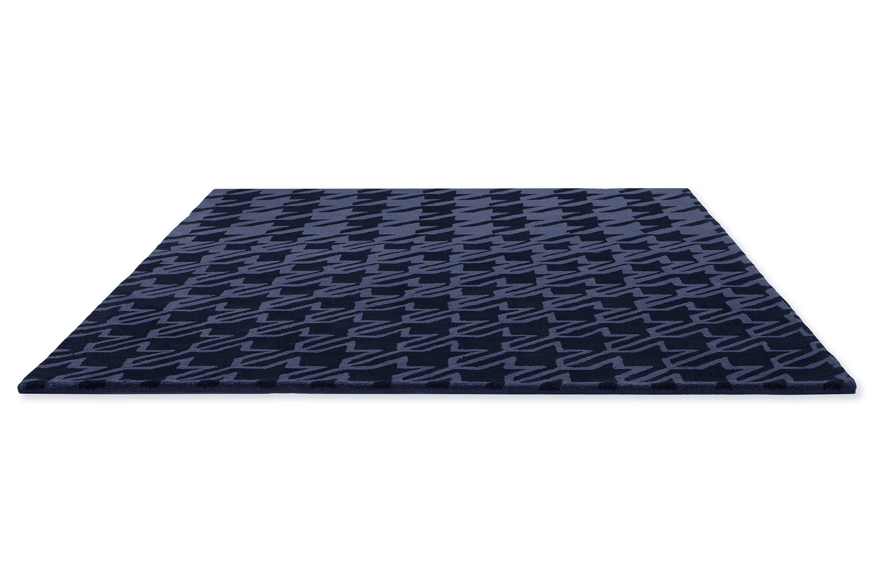 Houndstooth Dark Blue Designer Rug ☞ Size: 6' 7" x 9' 2" (200 x 280 cm)