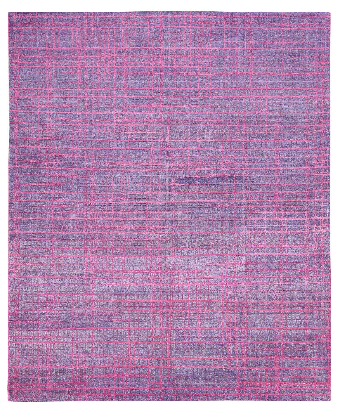Hand-knotted Grid Purple Rug
