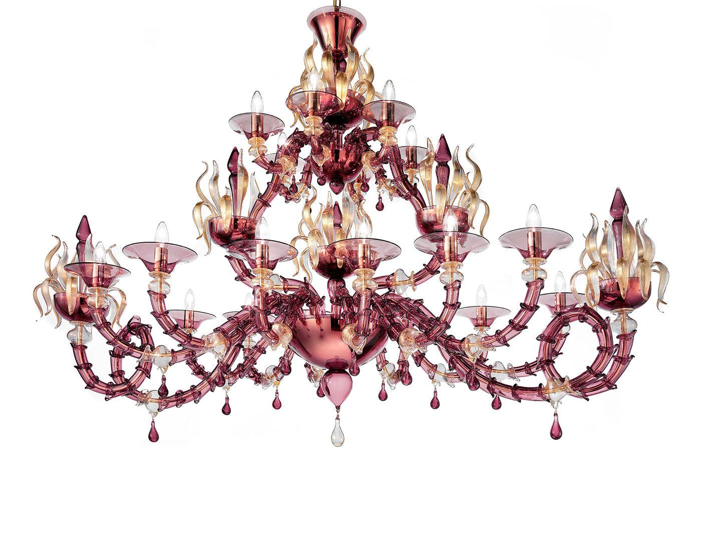 Classic Purple Murano Glass Chandelier