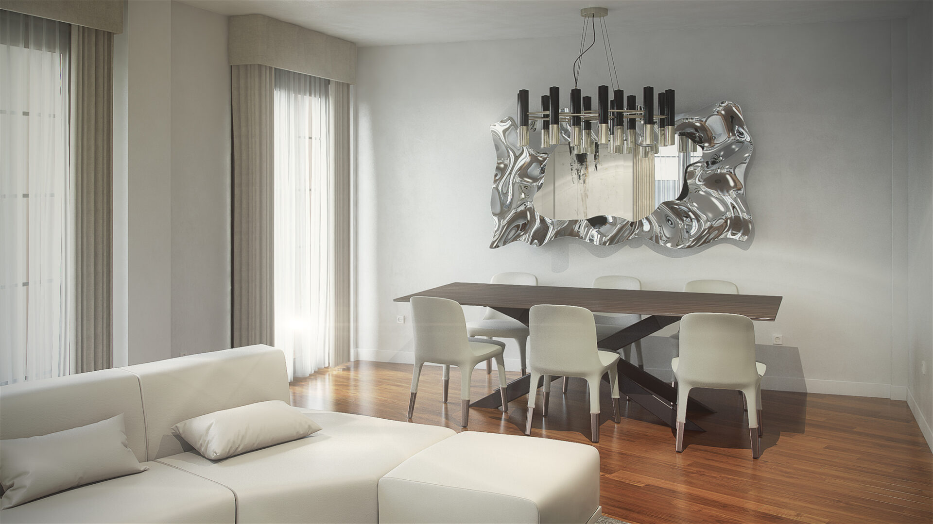 Modernist Suspension Lamp - 5