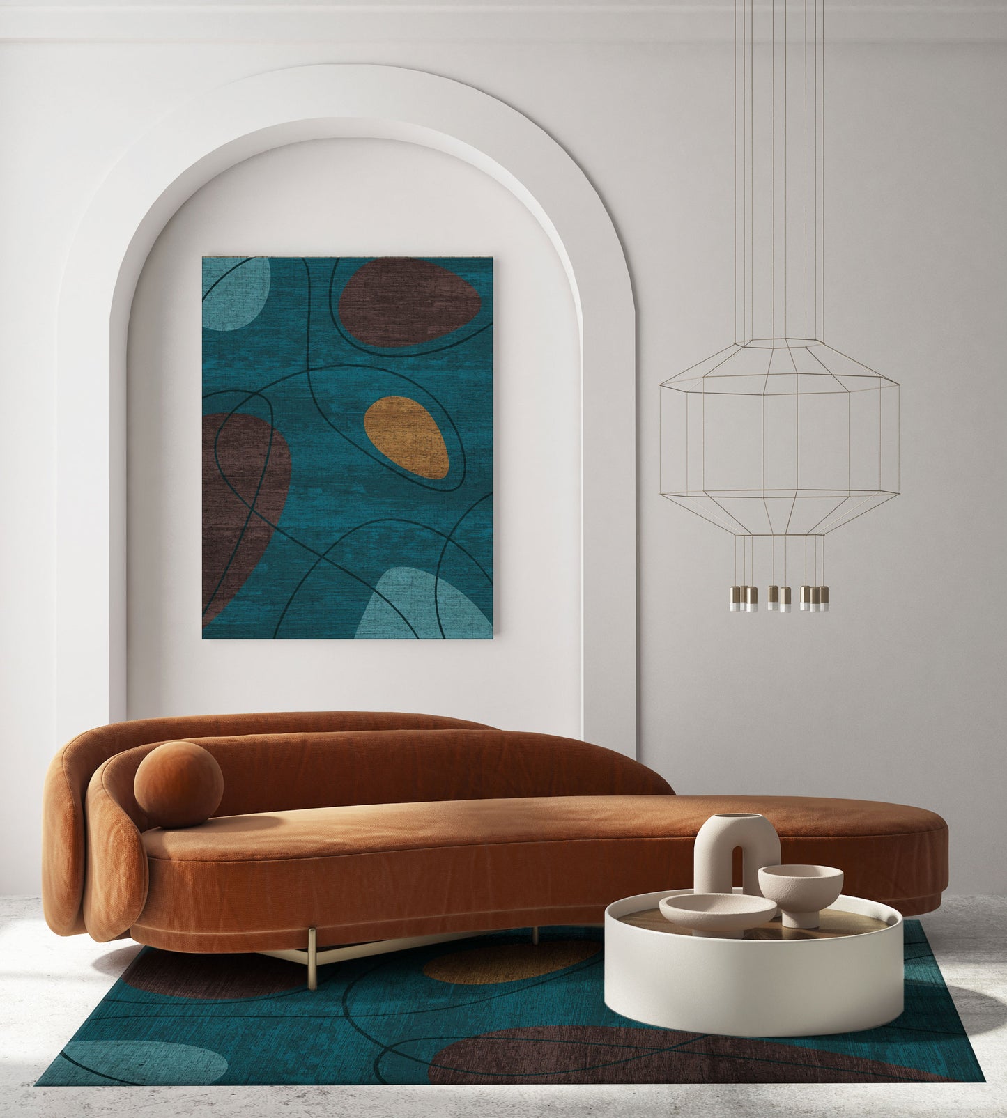 My Bubble Dark Blue Fall Flatwoven Rug