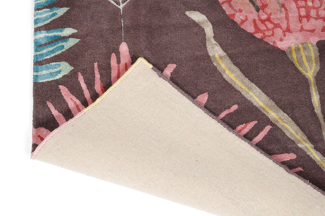 Floral Multicolour Wool & Viscose Rug