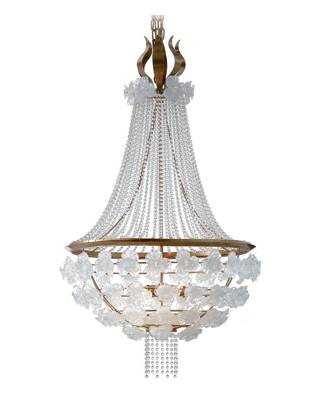 Antique Gold Murano Glass Chandelier