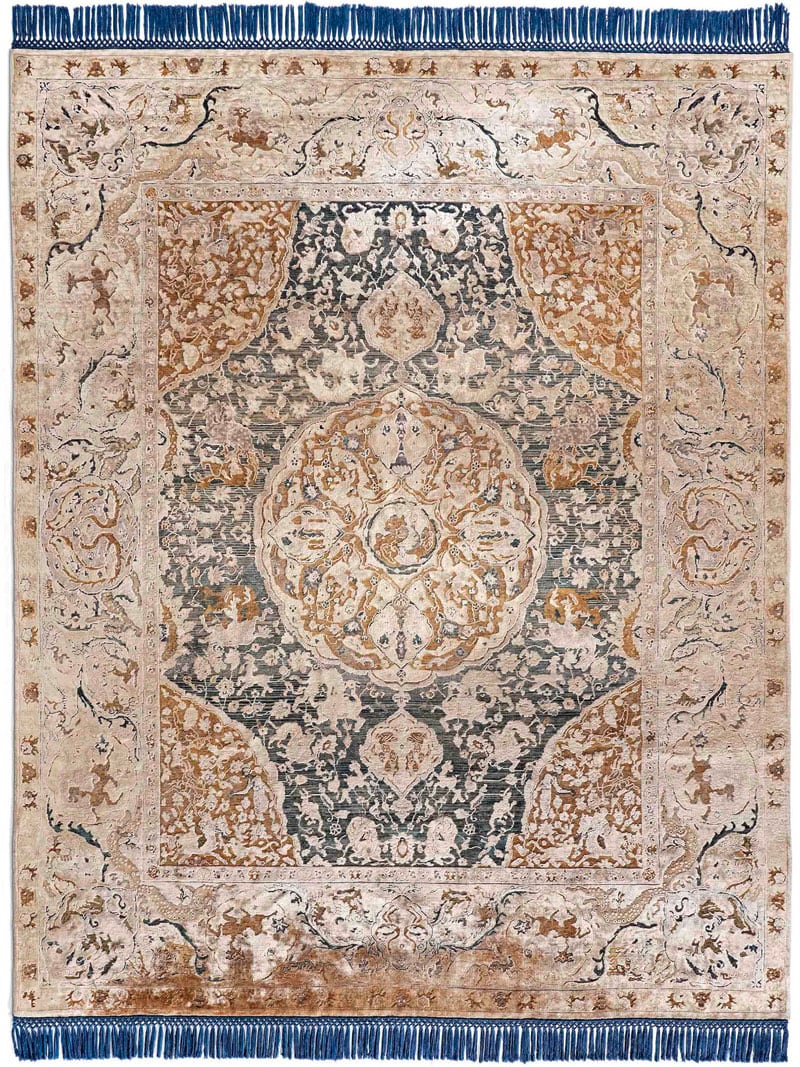 Gold Hand Knotted Rug