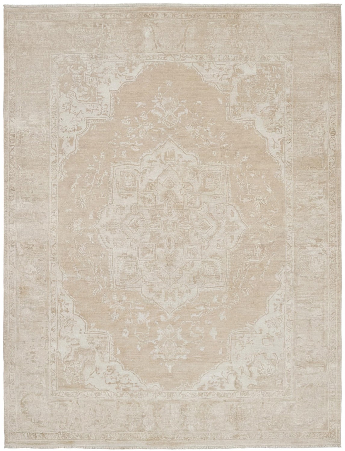 Classic Medallion Ivory Handcrafted Rug