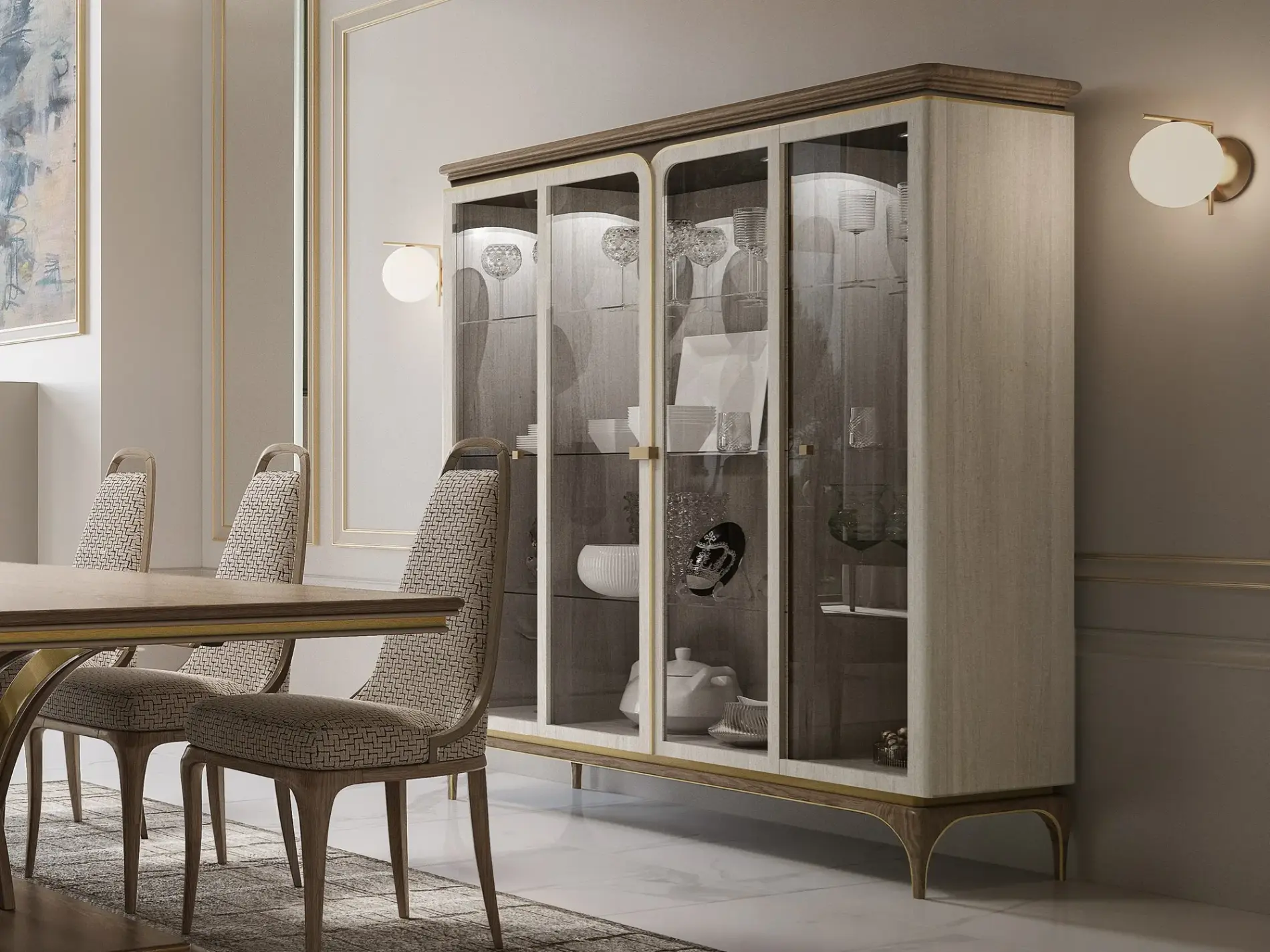 Italian 4-Door Cabinet