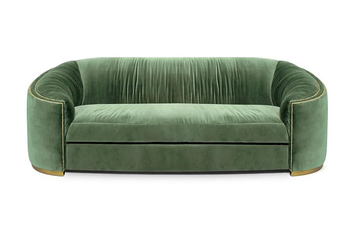 Premium Comfort Green Curved Sofa