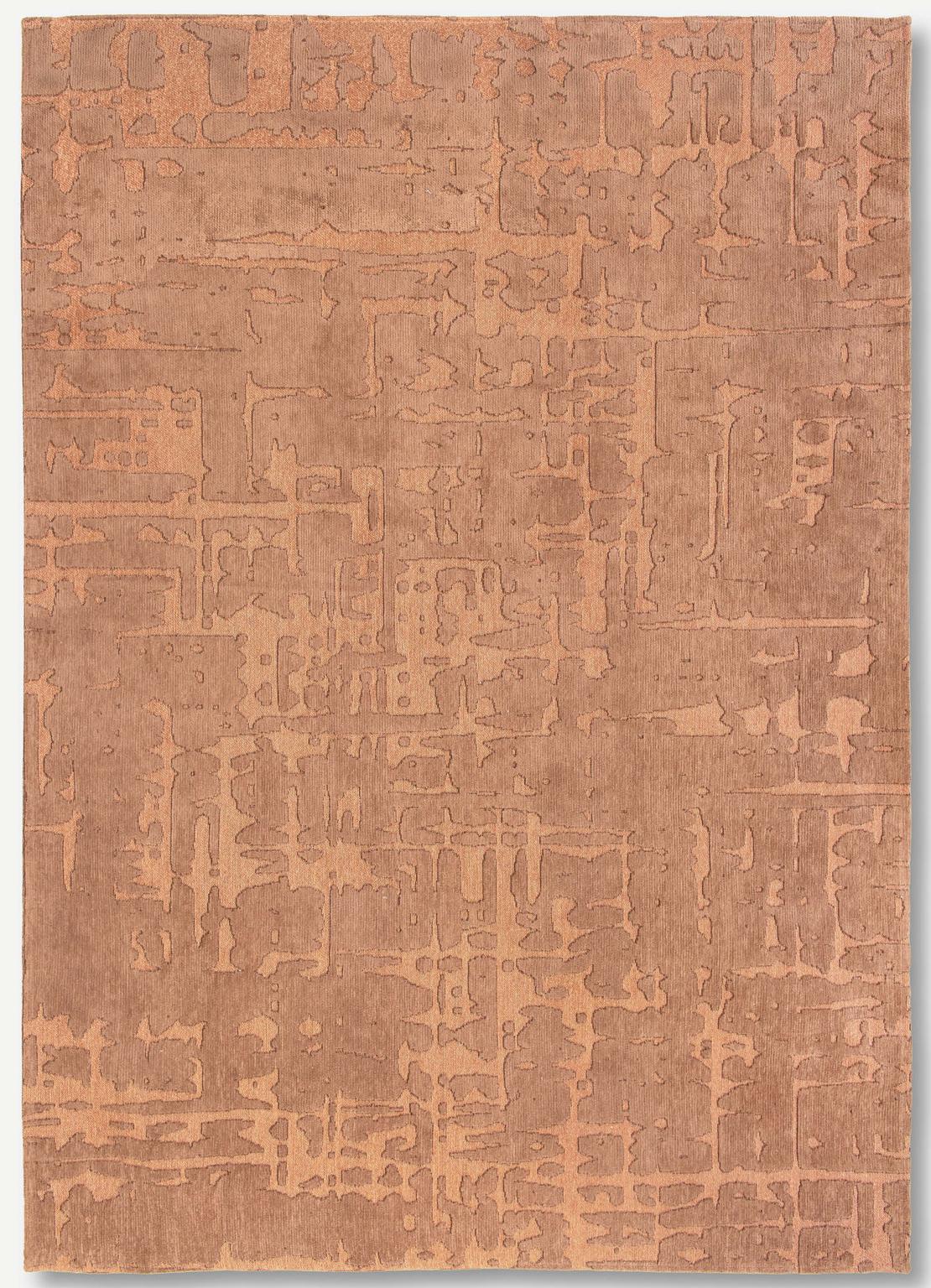 Abstract Brown Belgian Rug ☞ Size: 2' 7" x 8' 2" (80 x 250 cm)