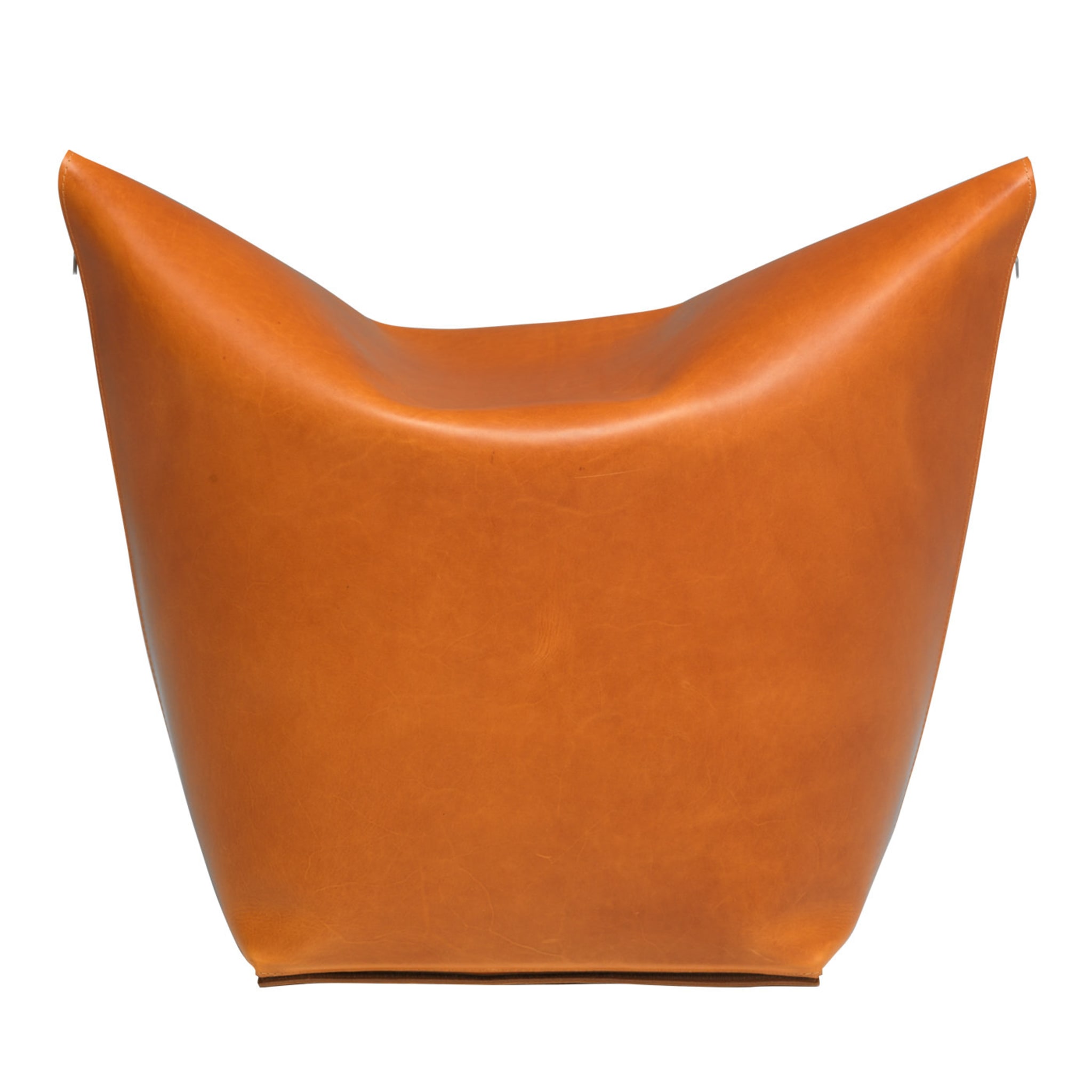 Mao Orange Leather Bean Bag Chair