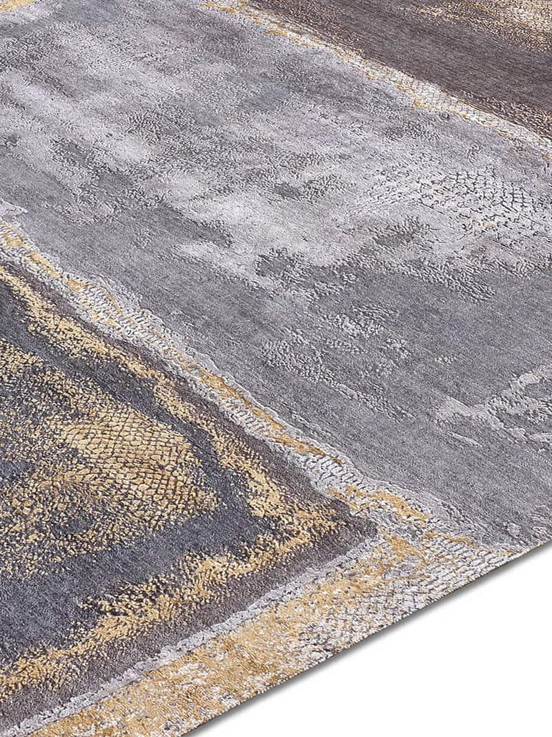 Gold Silver Luxury Handmade Rug