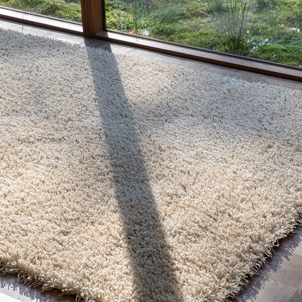 Beige Fluffy Shag Rug