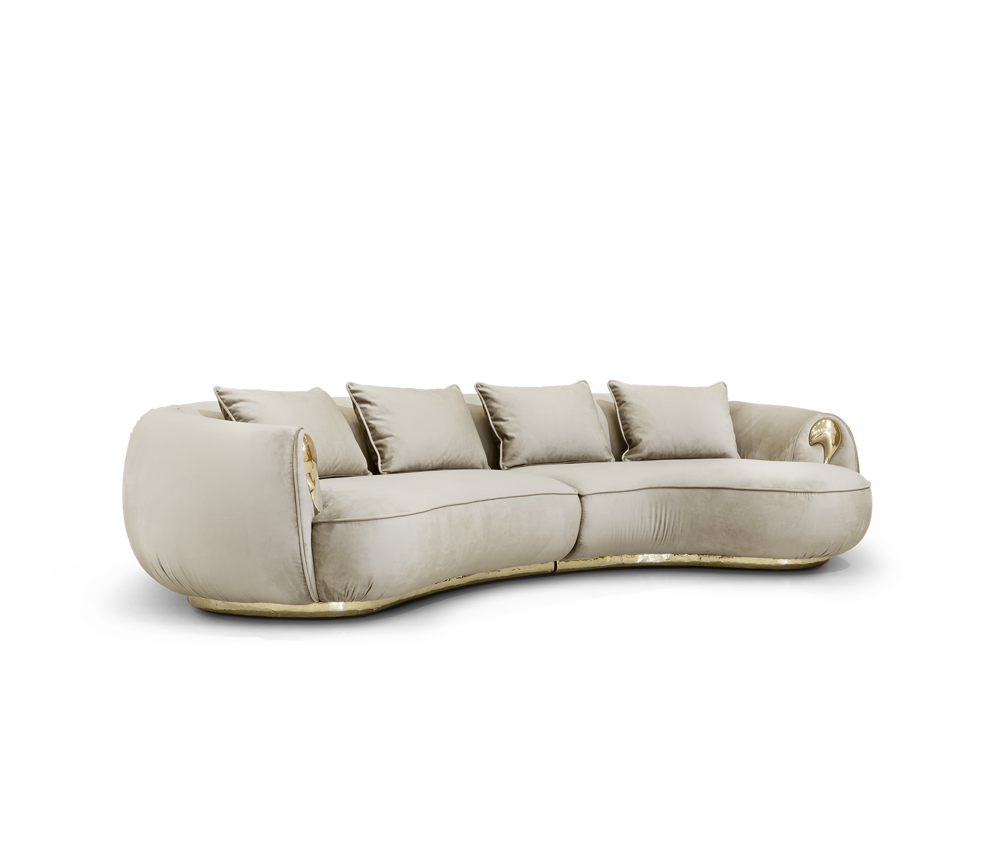 Solara Cream Curved Luxe Sofa