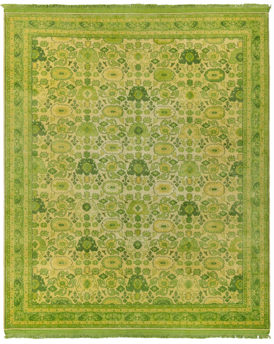 Hand-Knotted Bidjar Green Luxury Rug