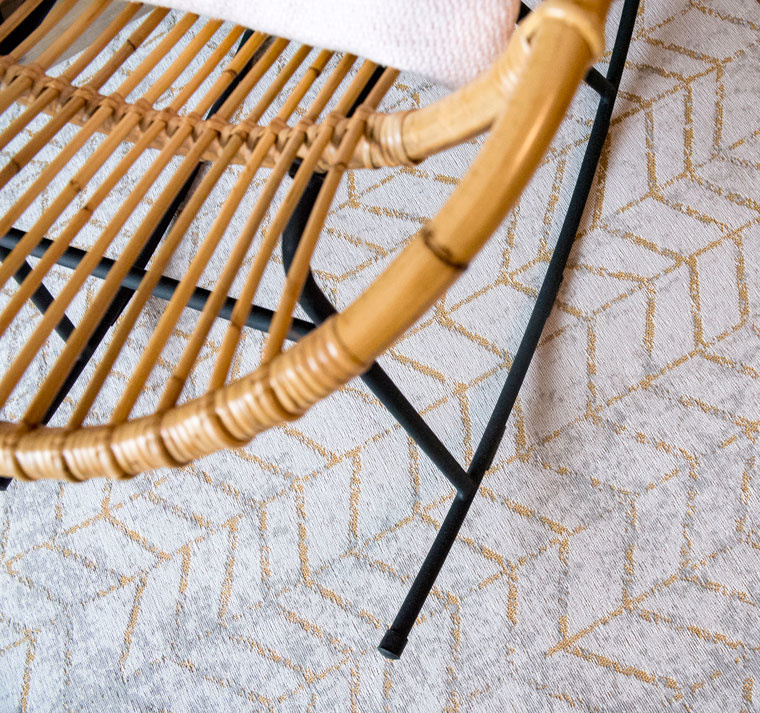 Yellow & Grey Belgian Flatwoven Rug