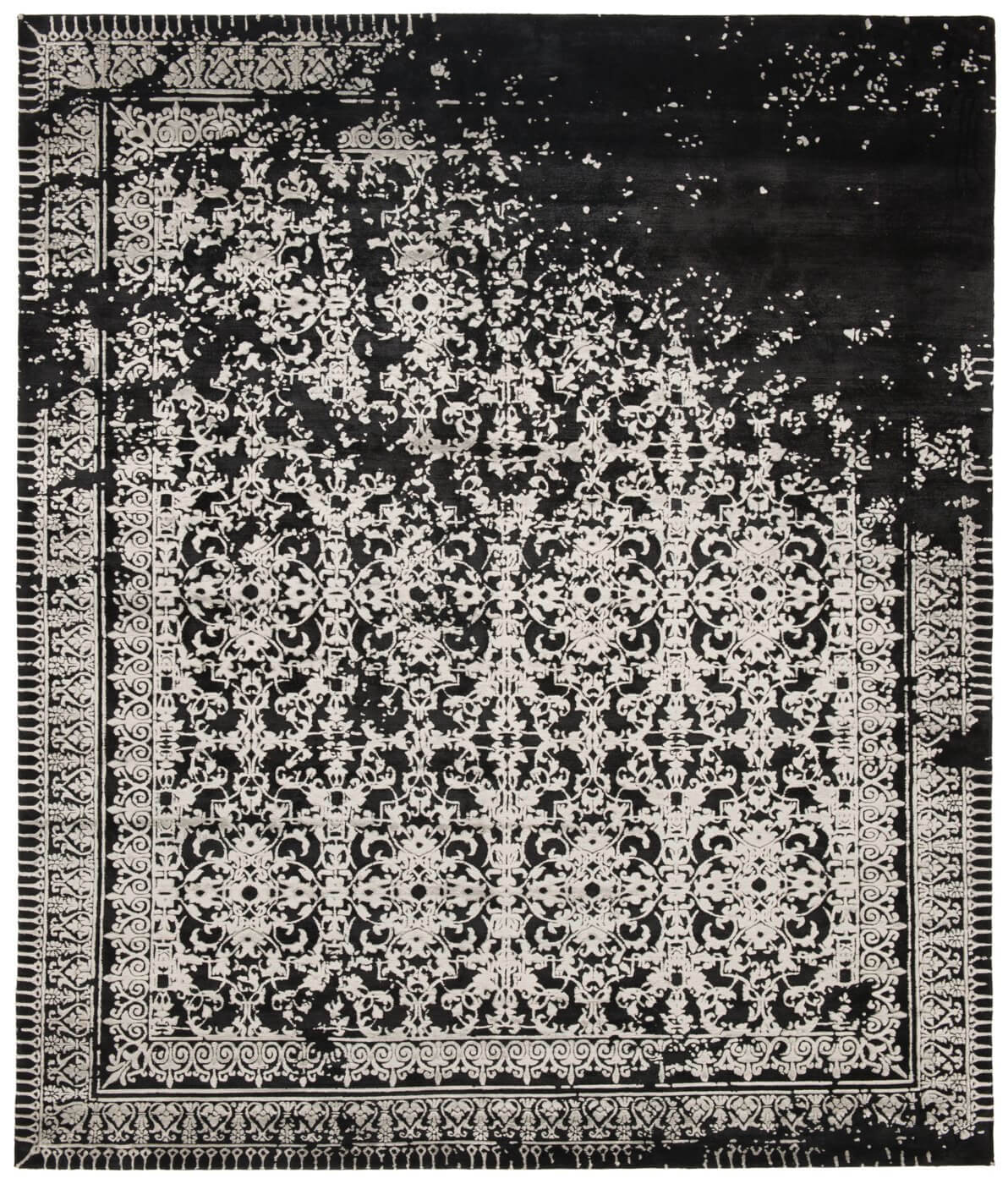 Wool / Silk Ferrara Black & White Rug