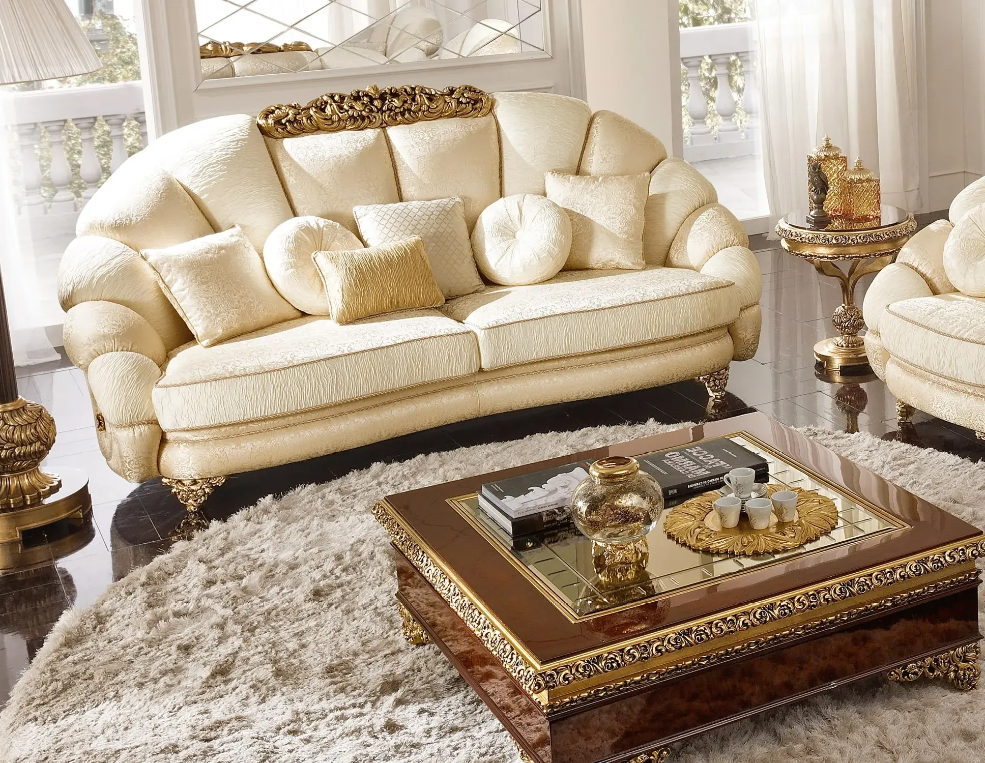 Royal Italian Fabric Sofa | Configuration: 3-Seat