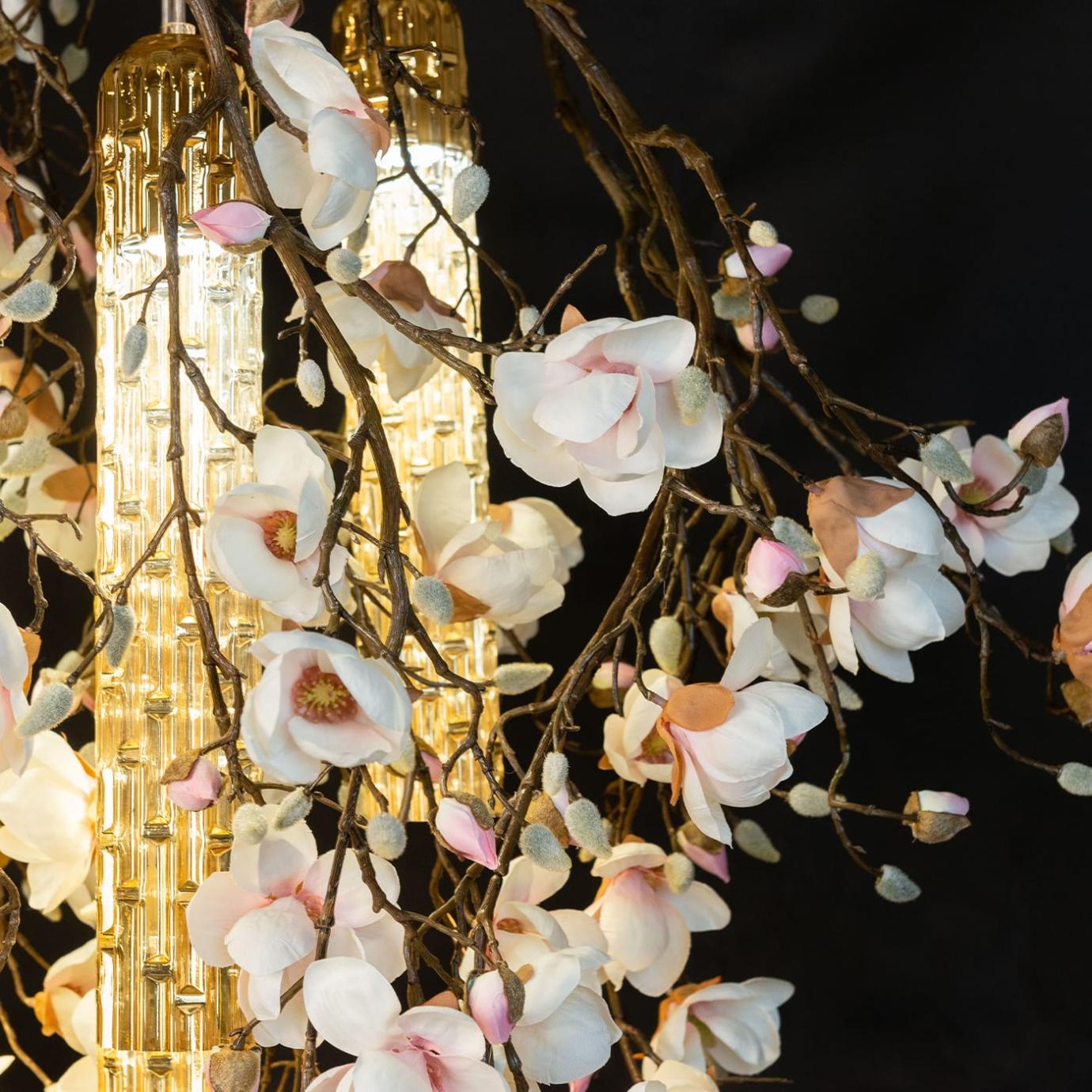 Magnolia White Gold Chandelier