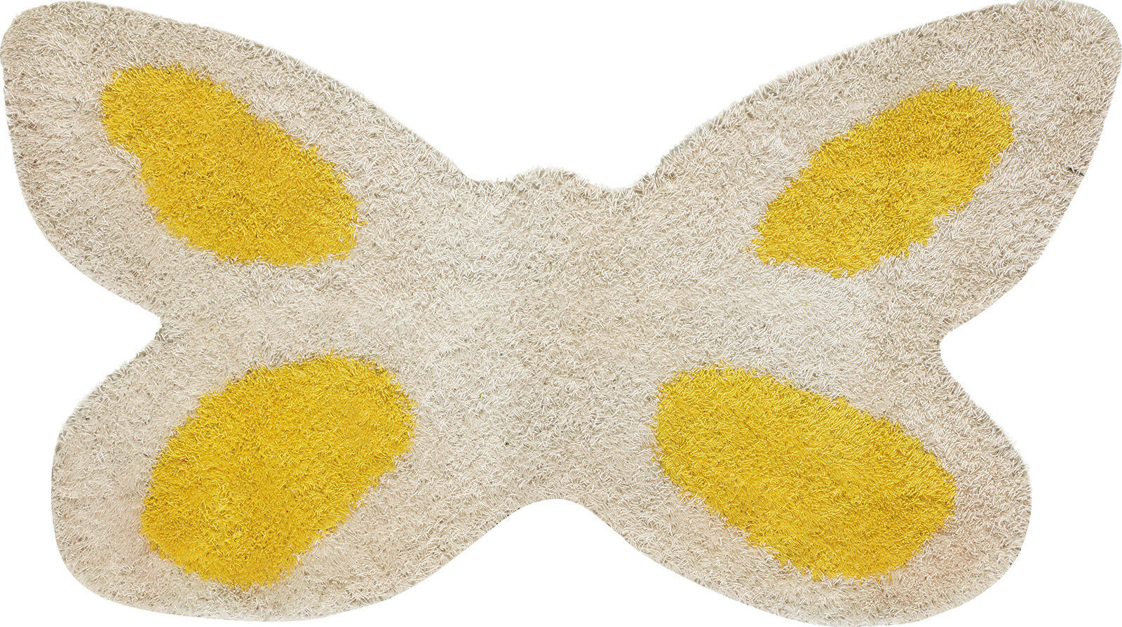 Childrens White and Yellow Italian Sitap Rug
