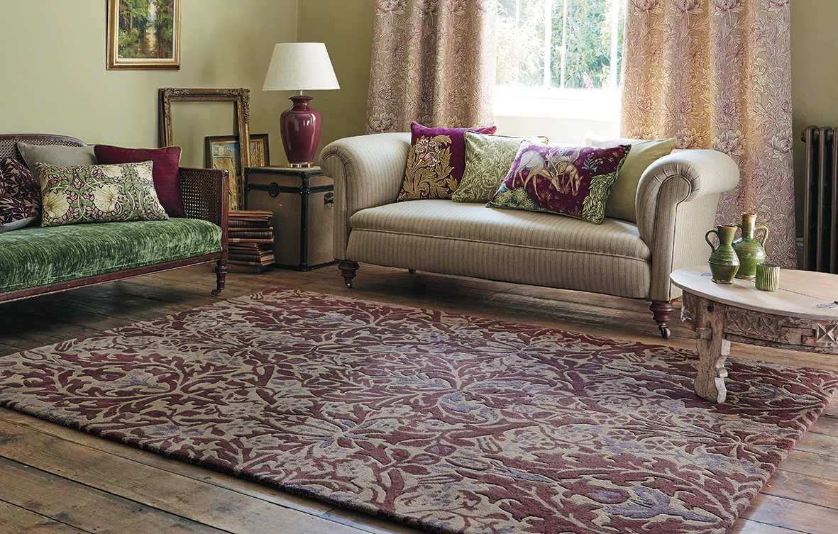 Autumn Flowers Plum Premium Rug