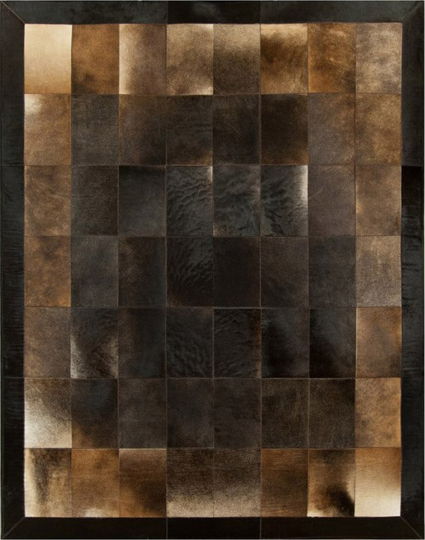 Tobaco Leaves Cowhide Rug