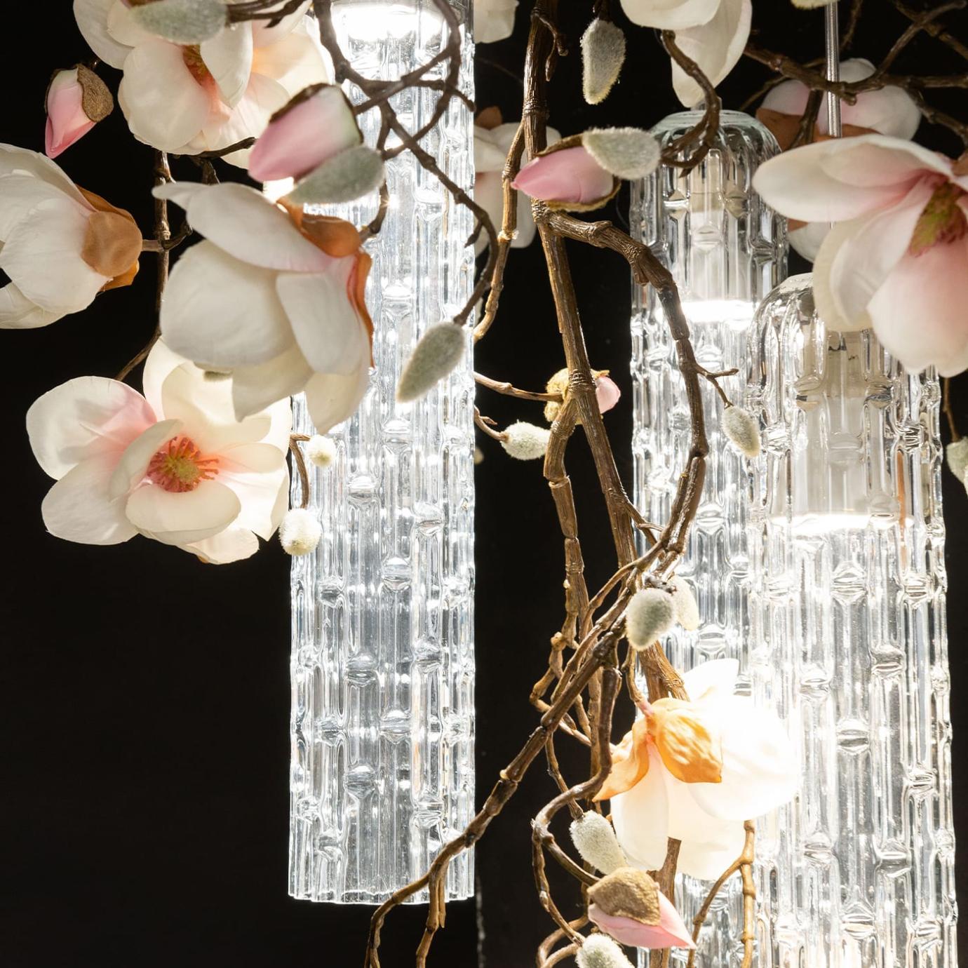 Magnolia Small White Chandelier