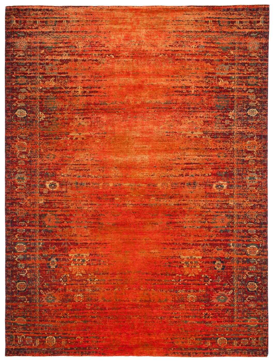 Faded effect Hand Knotted Vintage Rug