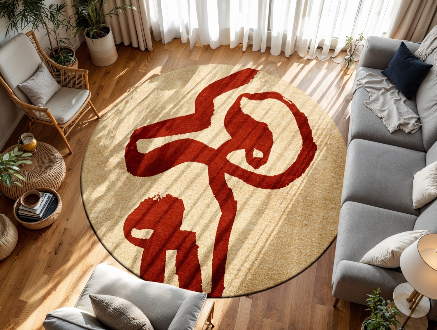 Imperial Red Round Rug